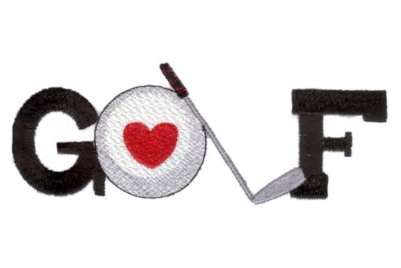 Love Golf Embroidery Design