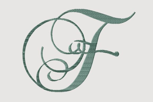 Monogram F Cursive Script Letter Review for Business