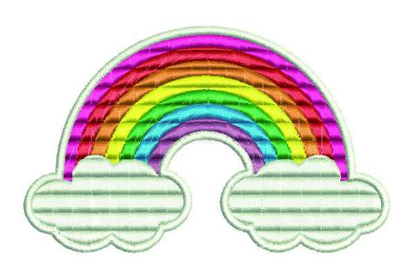 Rainbow Patch: A Sweet, Elegant Embroidery Design for Gifts