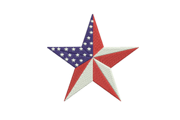 Review: USA Patriotic Star Shaped Flag Embroidery Design